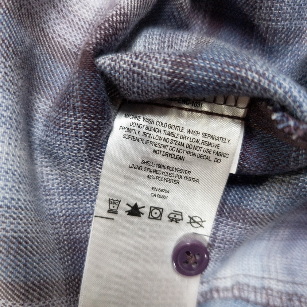 Columbia Omni Shade Plaid Shirt Womens L Purple Soft Lightweight Button Up - Picture 9 of 11